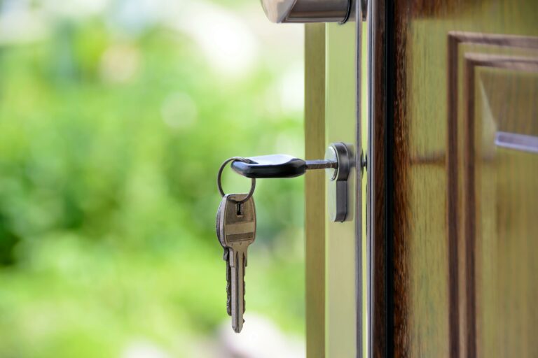 key in a lock of a door